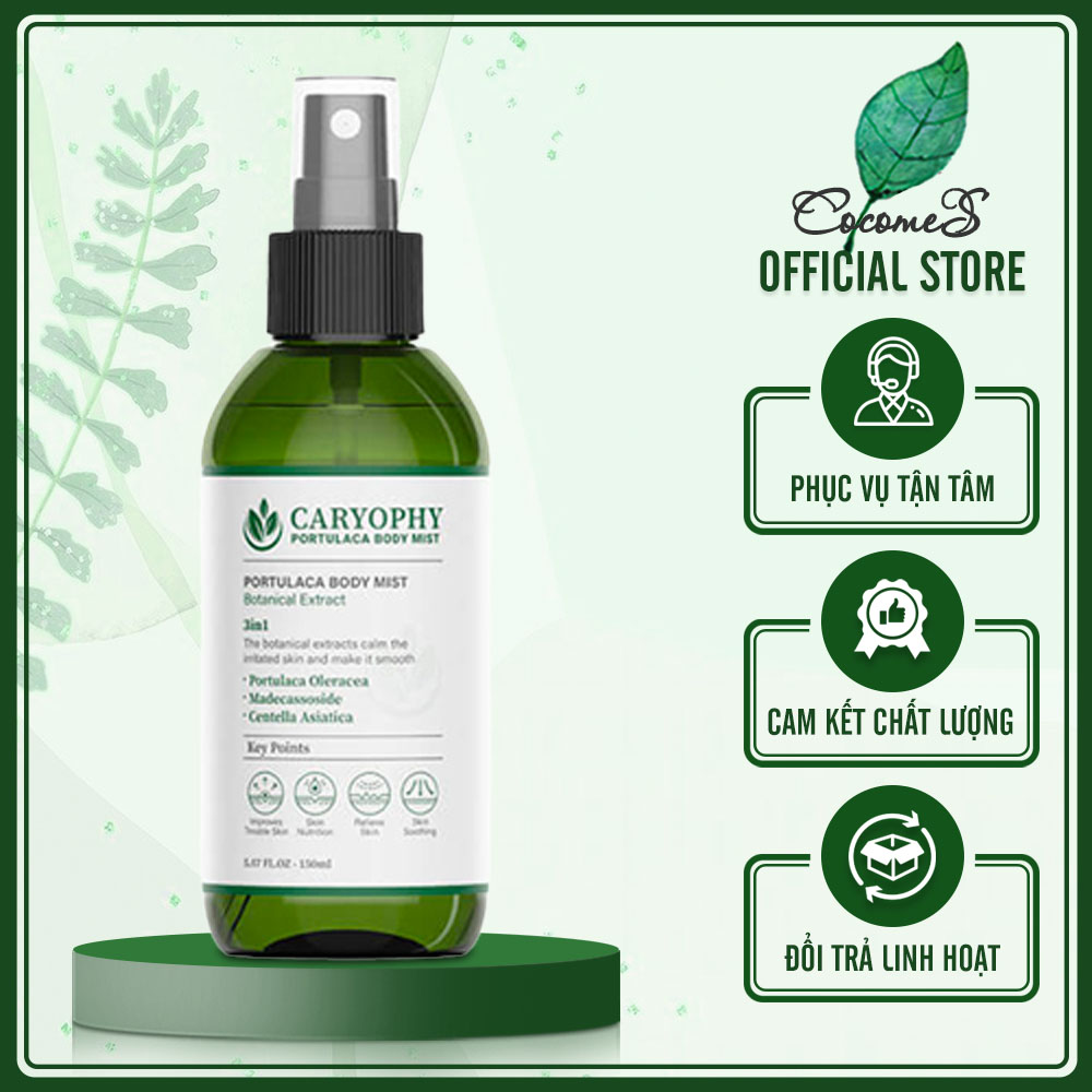 Xịt giảm mụn toàn thân Caryophy Portulaca Body Mist 150ml chiết xuất thiên, giảm các loại mụn, làm dịu da C13 - COCOMES