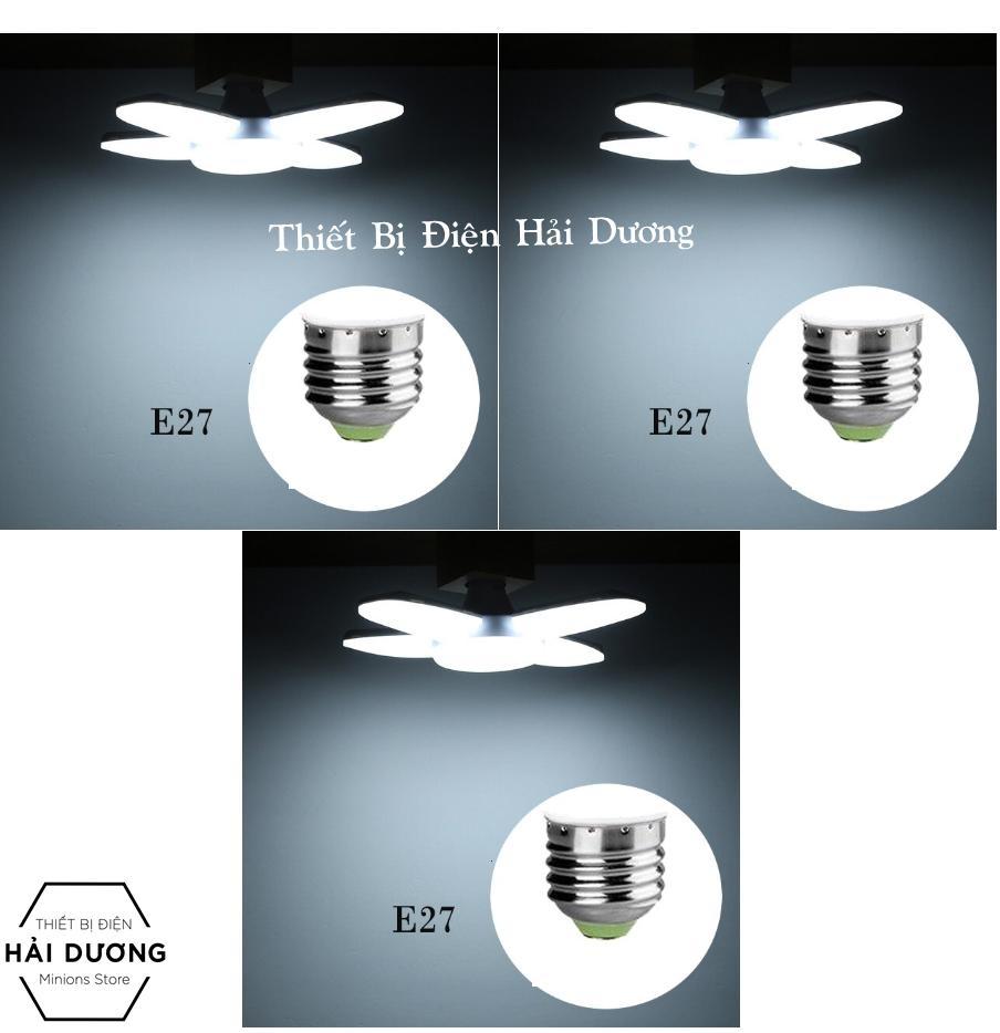 Combo Bộ 3 BÓNG ĐÈN LED 4 CÁNH QUẠT ĐÁY PHÁT SÁNG BX-60 SIÊU SÁNG - SIÊU TIẾT KIỆM ĐIỆN 60W