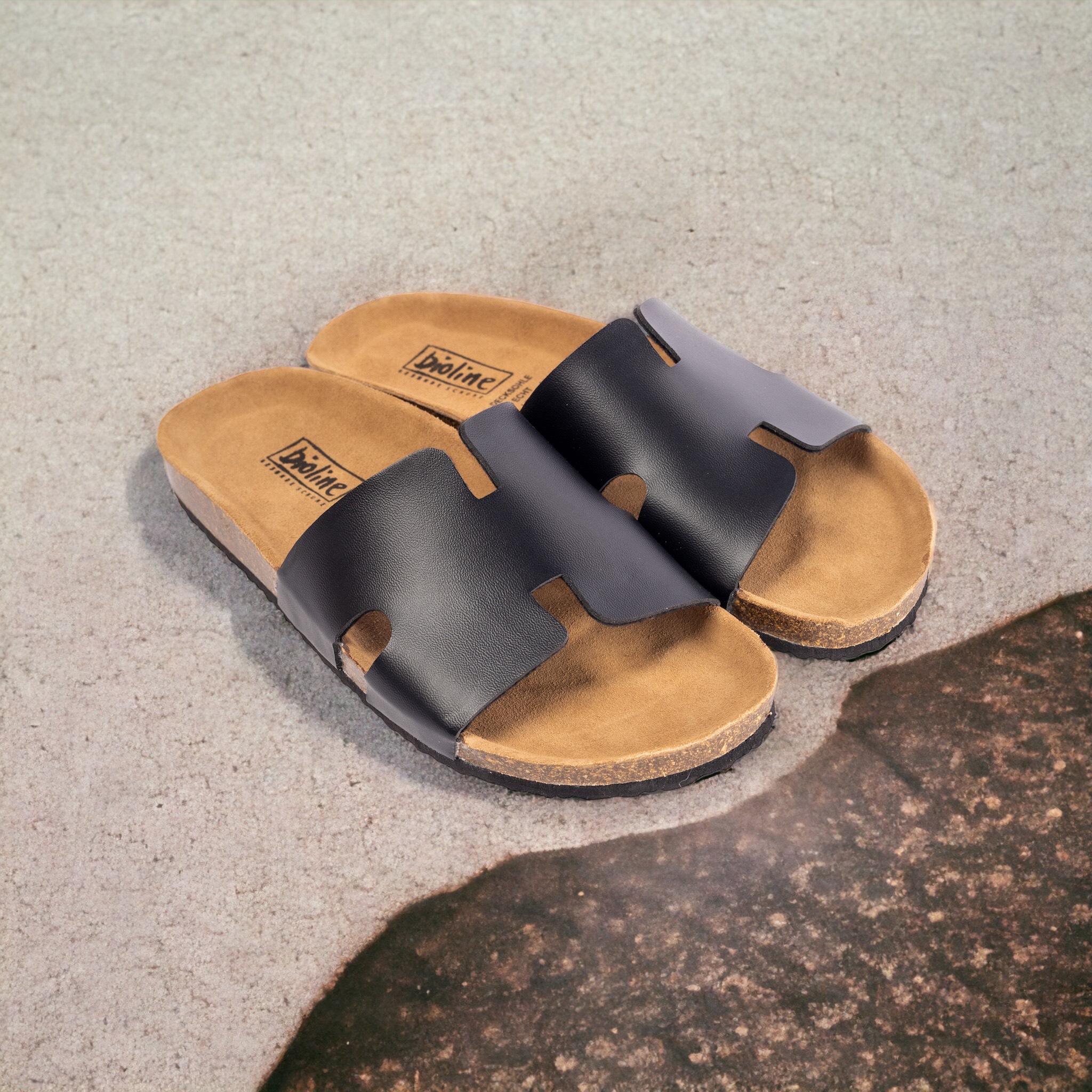 MÃ PU04 - DÉP Đế Trấu Quai Da PU Cao cấp Ngang Chữ H Unisex Nam nữ Birken Vietnam Bioline