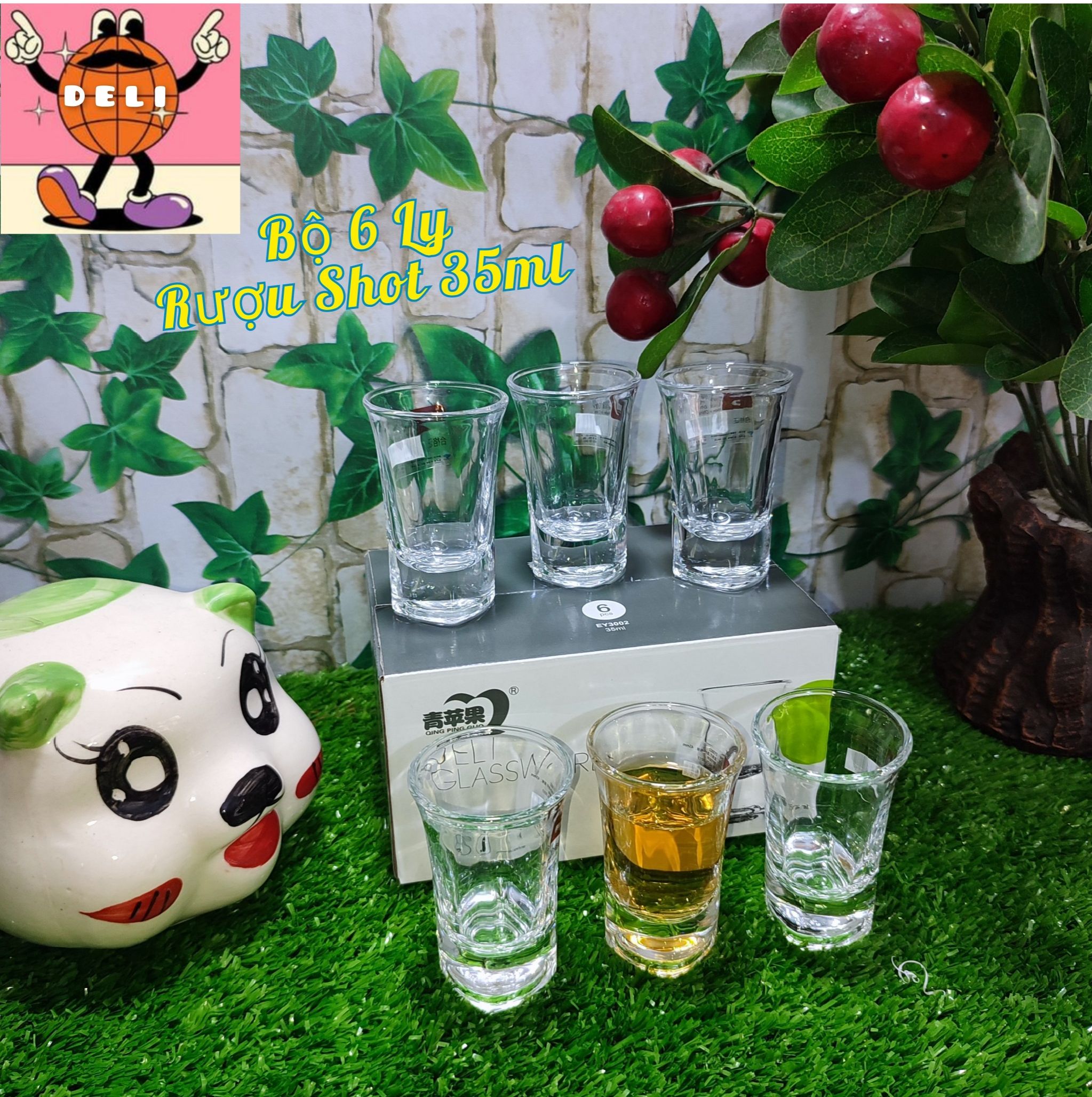 Bộ 6 ly rượu shot 35ml , hộp 6 ly rượu deli oneshot /35ml