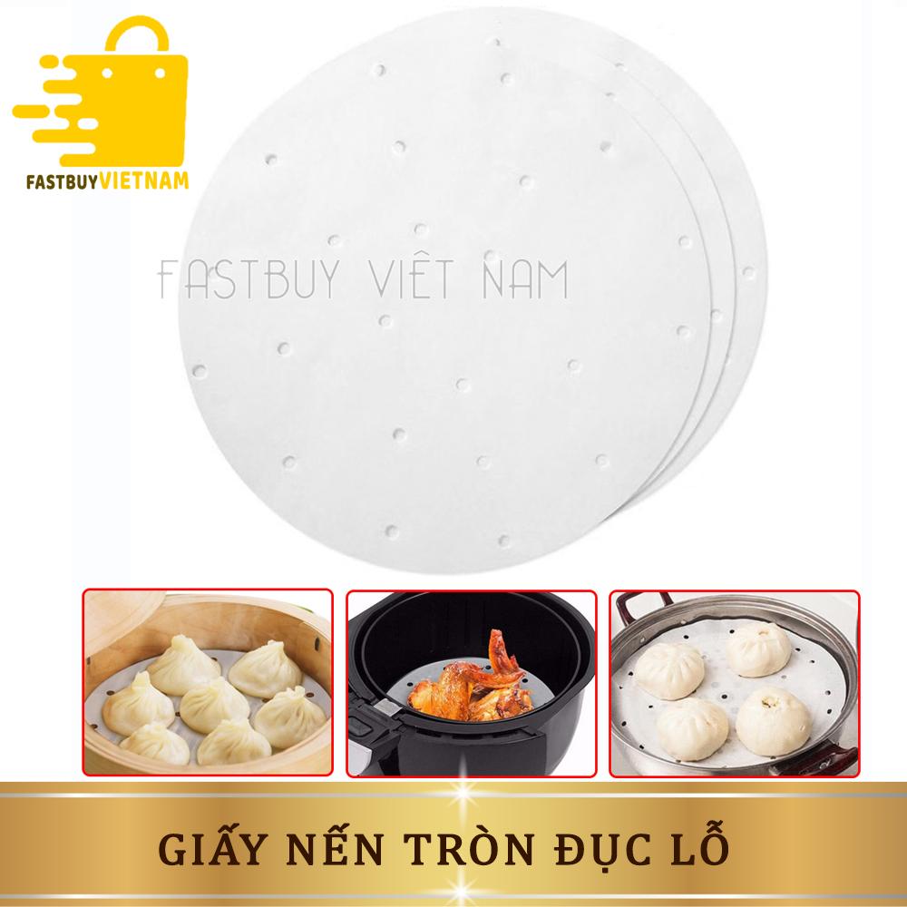 [ComBo] 100Tờ Giấy Nến Tròn Đục Lỗ Size 20cm Dùng Để Lót Nồi Chiên Không Dầu Chống Dính, Hút Dầu Thừa Hiệu Quả, Giấy Dai, Dày, Thân Thiện Với Môi Trường