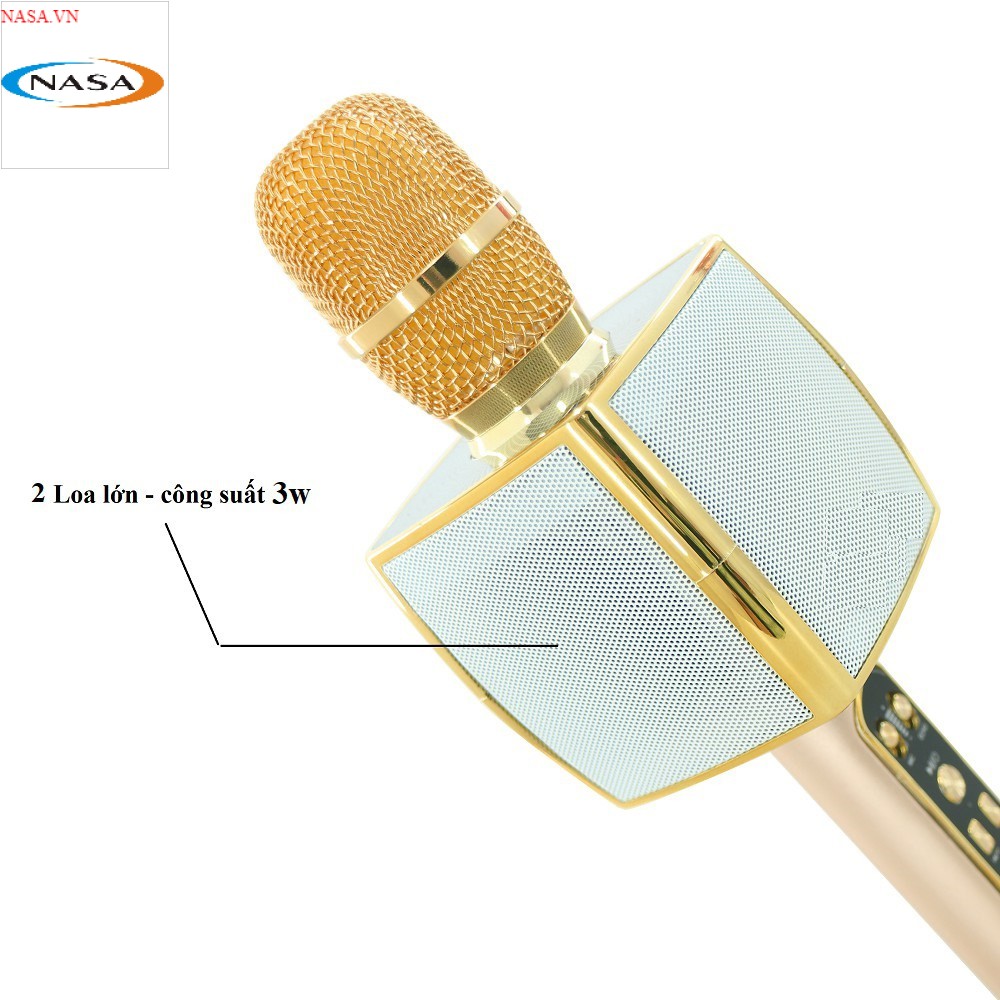 Micro karaoke bluetooth YS91, mic cầm tay kèm loa không dây hỗ trợ kết nối thẻ nhớ, usb