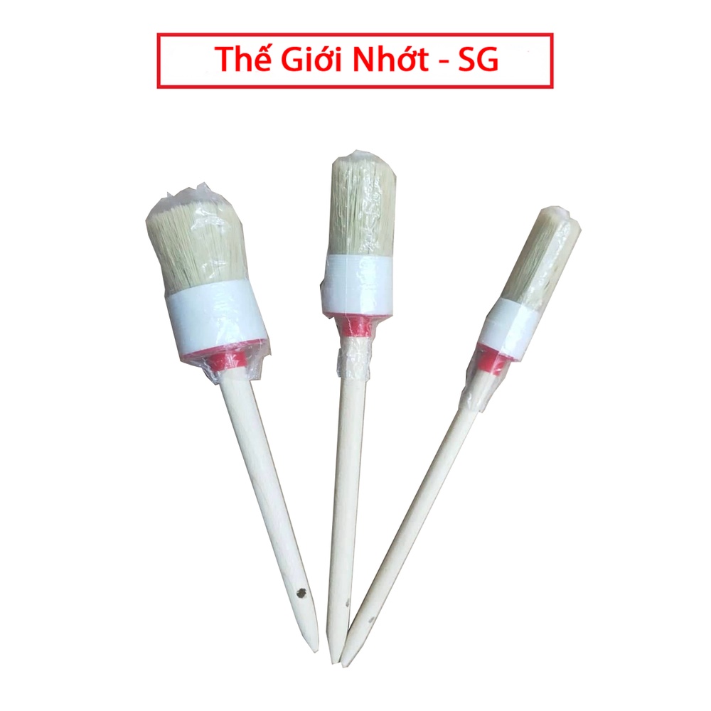 Bộ cọ rửa xe lông heo cán gổ 3 cây