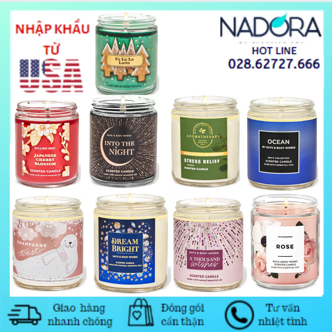 [HCM][Đủ Mùi - Link 2/3] Nến Thơm 1 Bấc Bath And Body Works Candle 1 Wicked (198g)