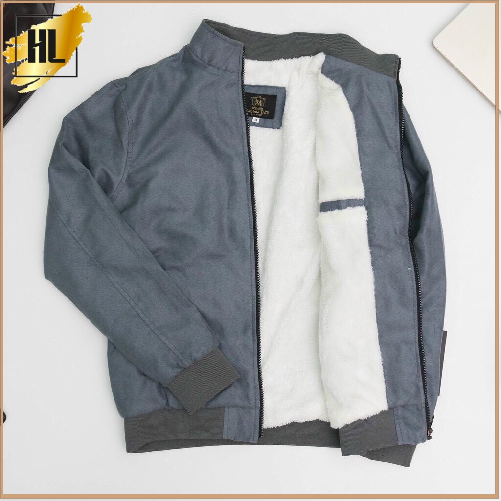 Áo khoác Nam da lộn tràn bông dày dặn- Áo khoác mùa đông cho nam 2 lớp bông chất liệu cao cấp - MS AK01 - Hellen Store