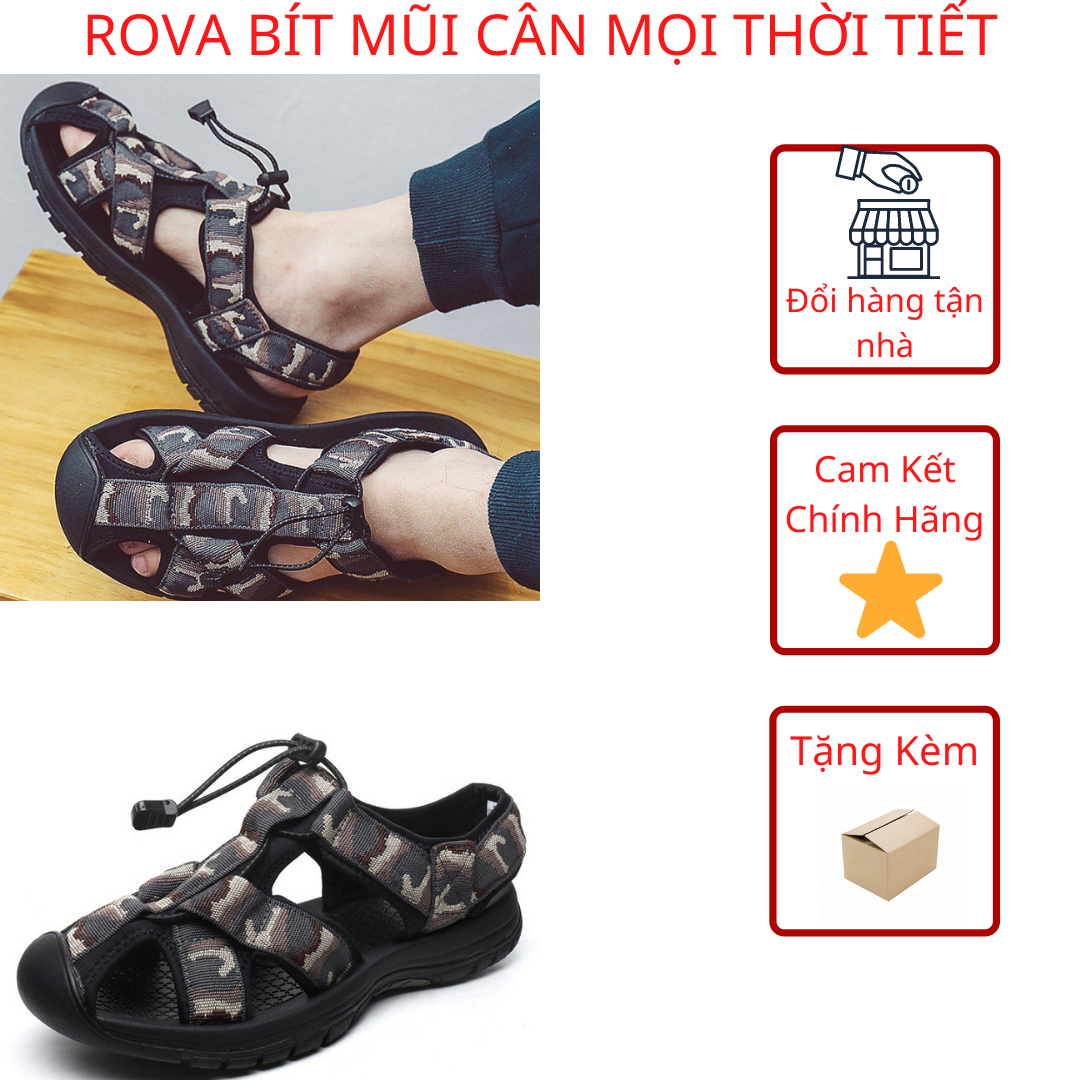 [HCM]Giày Sandal Bít Mũi Nam Xuất Khẩu Giày Rọ Mũi Nam Sandal Thể Thao RV626