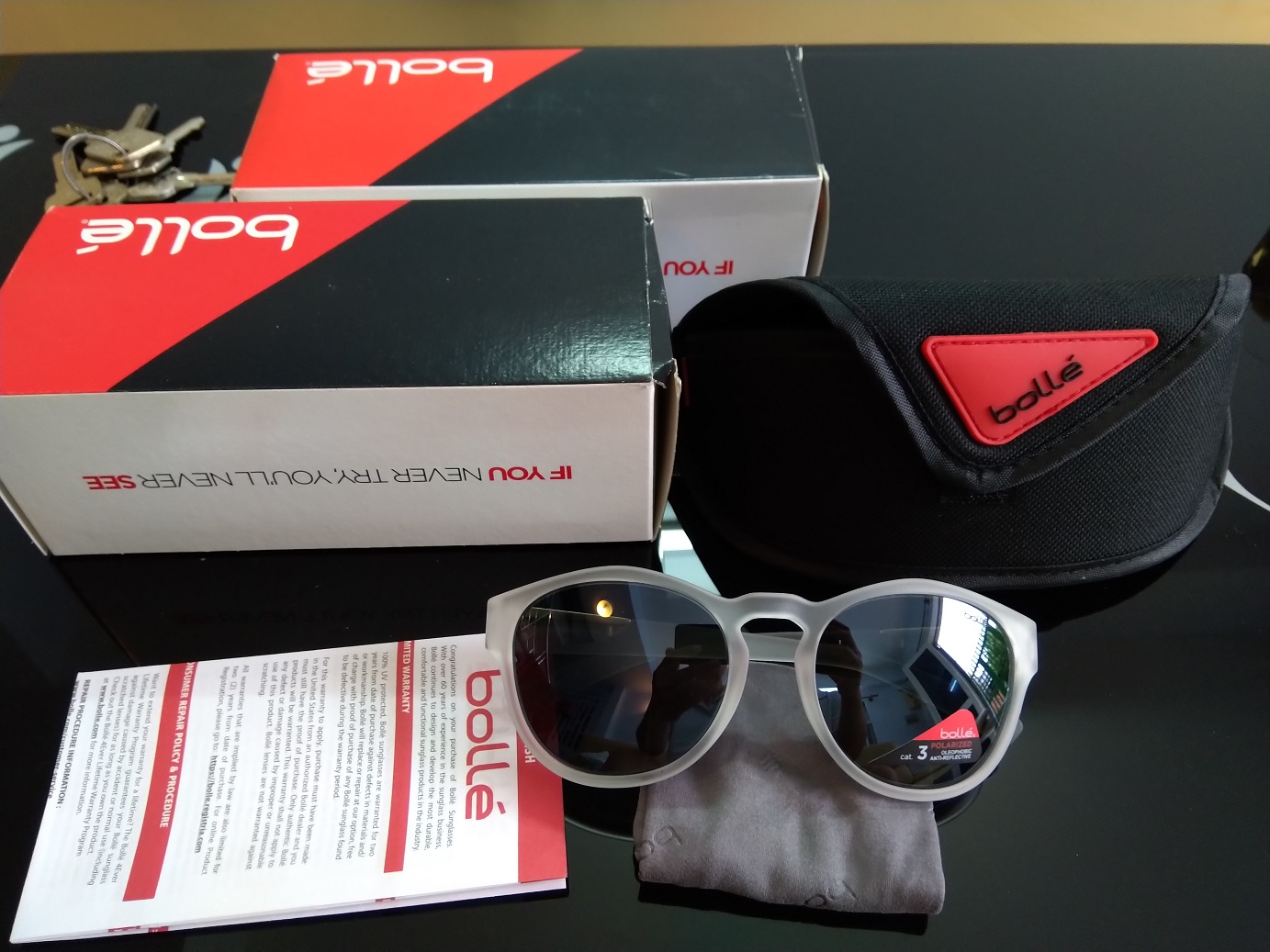 [HCM]Kính mát BOLLE ROOKE POLARIZED SUNGLASSES OLEOPHOBIC CRYSTAL ROUND 12351