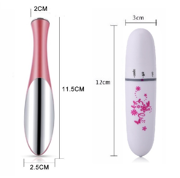 Combo 2 Massage mát mini cầm tay [Tặng Kèm 1 SP Ngẫu Nhiên] - Electric Mini Vibrations Pouch Eye Massage Pen (Bút Massage mini cầm tay, máy mát xa mắt mini)