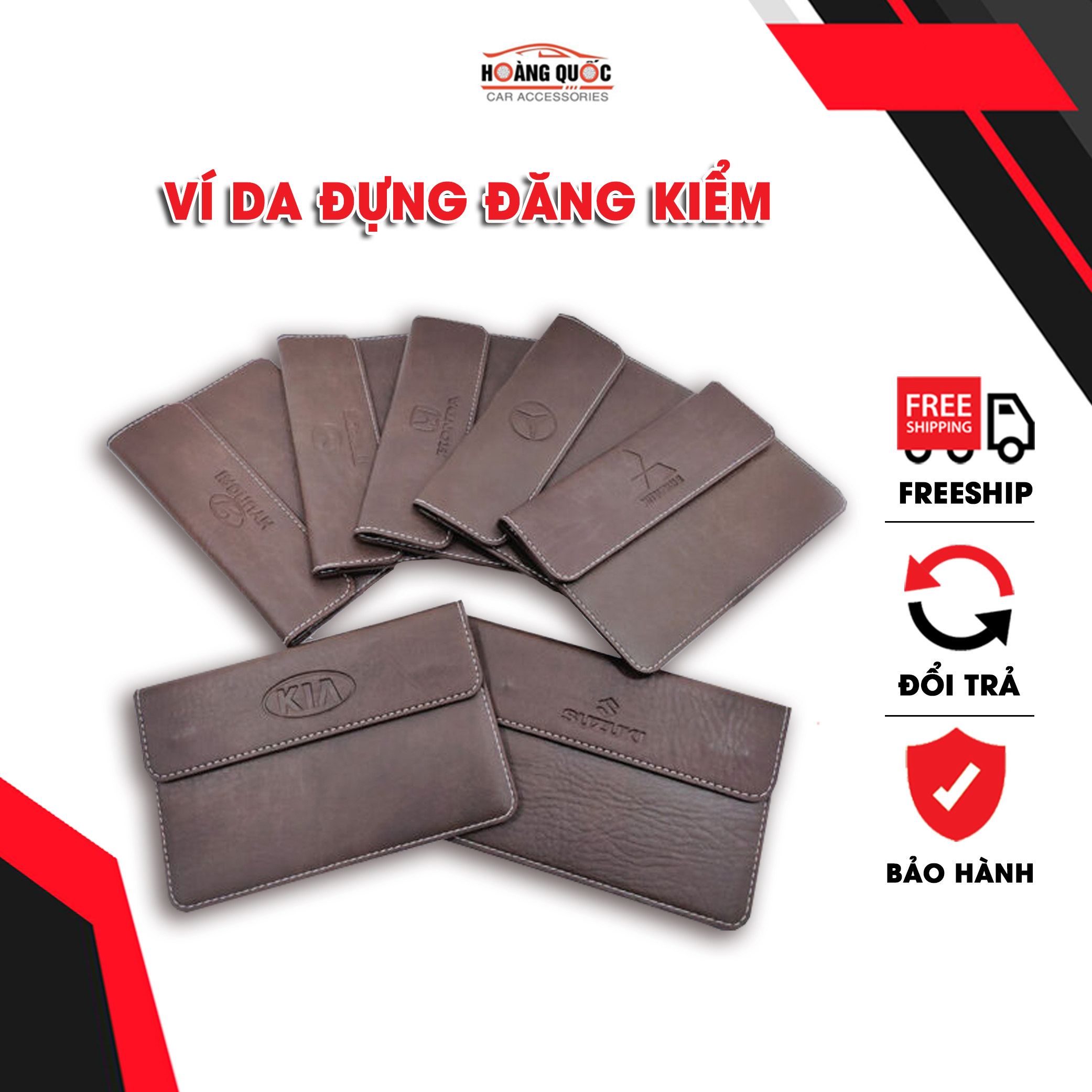 Ví Da Đựng Đăng Kiểm, Ví Đựng Giấy Tờ Ô Tô Cao Cấp Full Logo Các Hãng, Bóp Đựng Giấy Tờ Xe