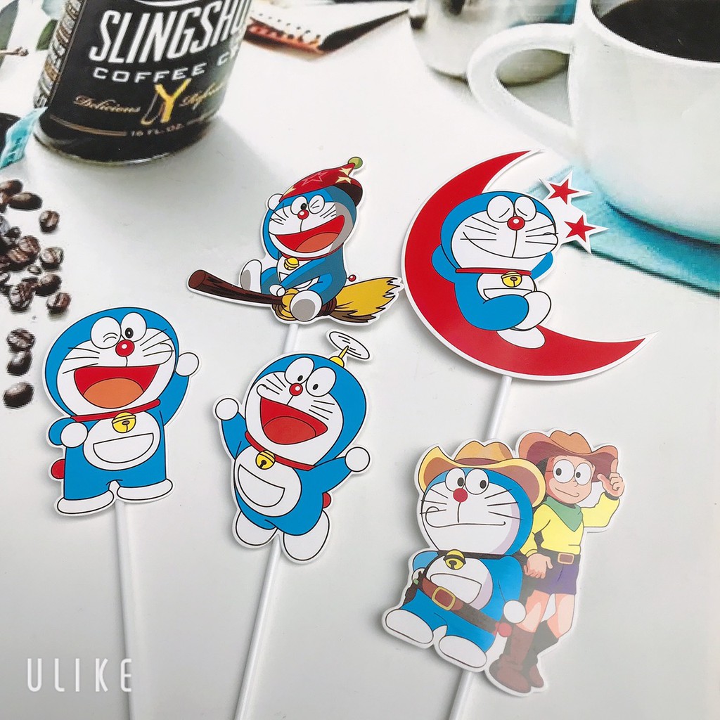 Set cắm giấy Doremon - Trang trí bánh sinh nhật bánh kem