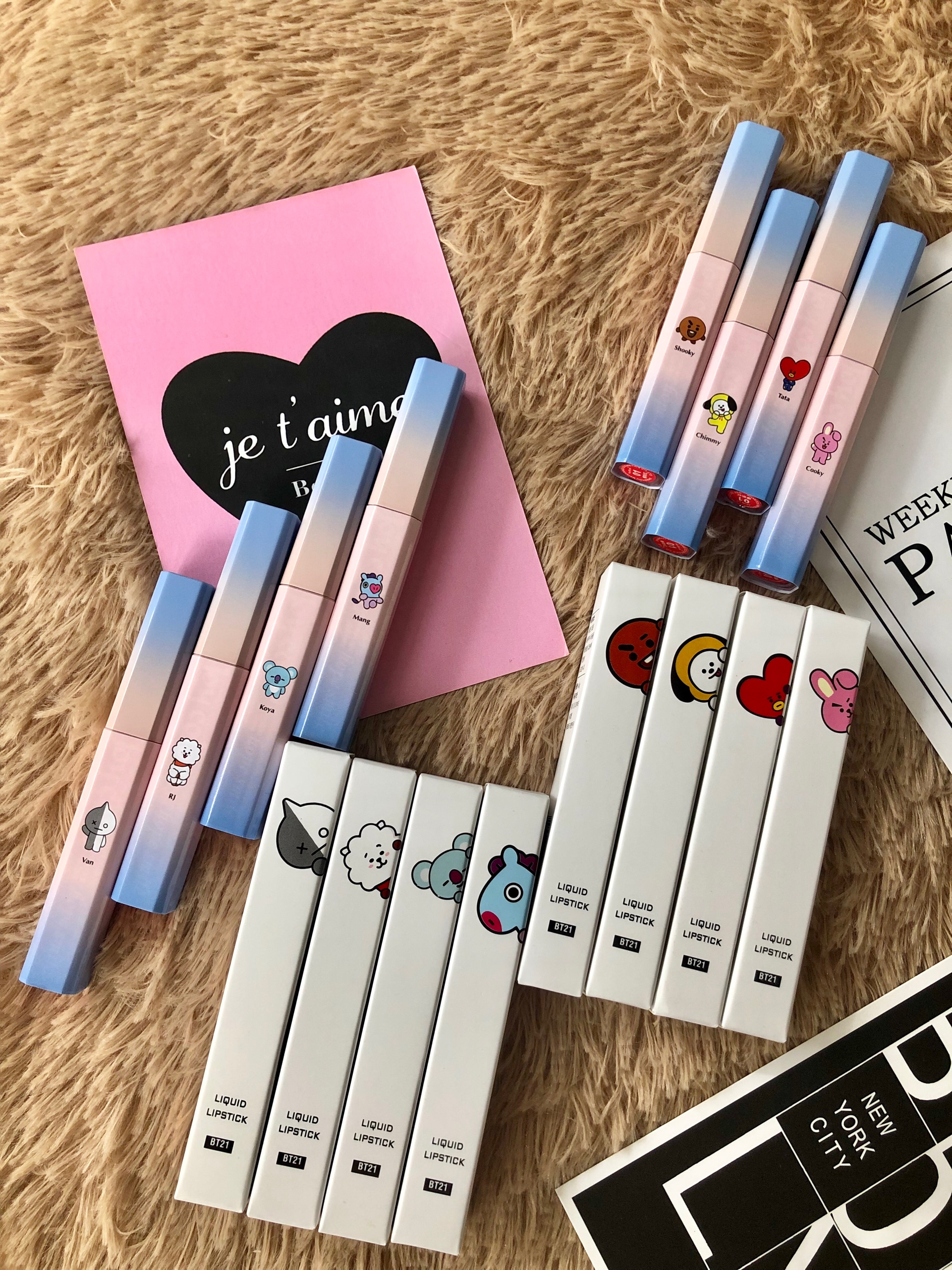 Bộ 8 son BT21 handmade đủ nhân vật đủ màu xinh xắn chất lượng