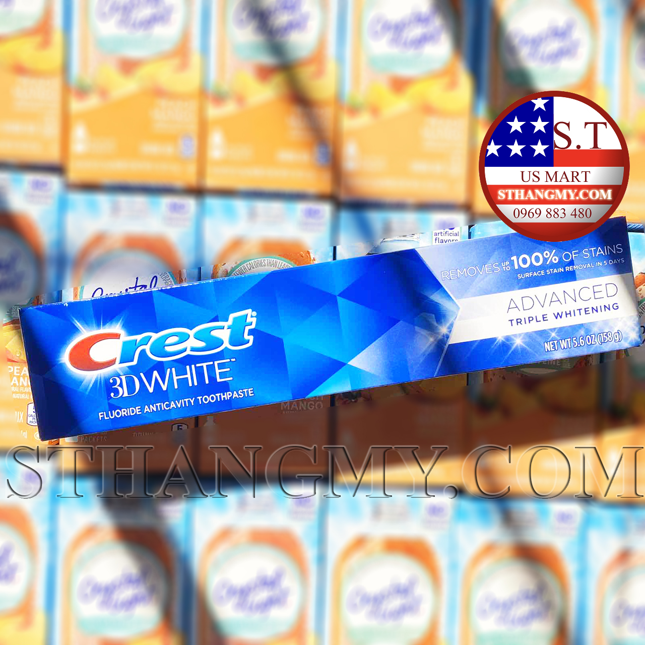 Kem đánh răng crest 3d white 147g của mỹ