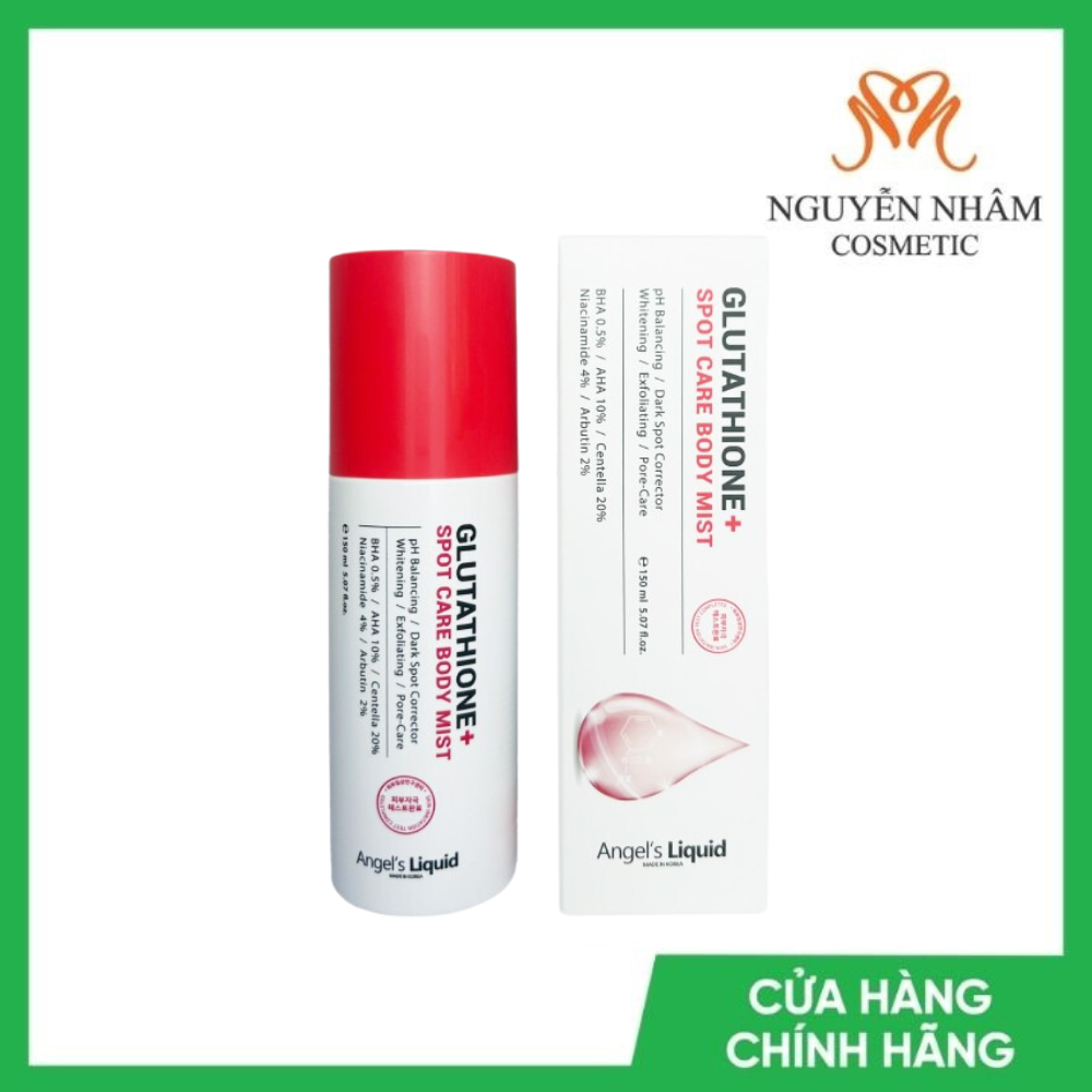 Xịt Mụn Lưng Giảm Thâm Làm Sáng Da Angel's Liquid Glutathione+ Centella Calming Body Mist