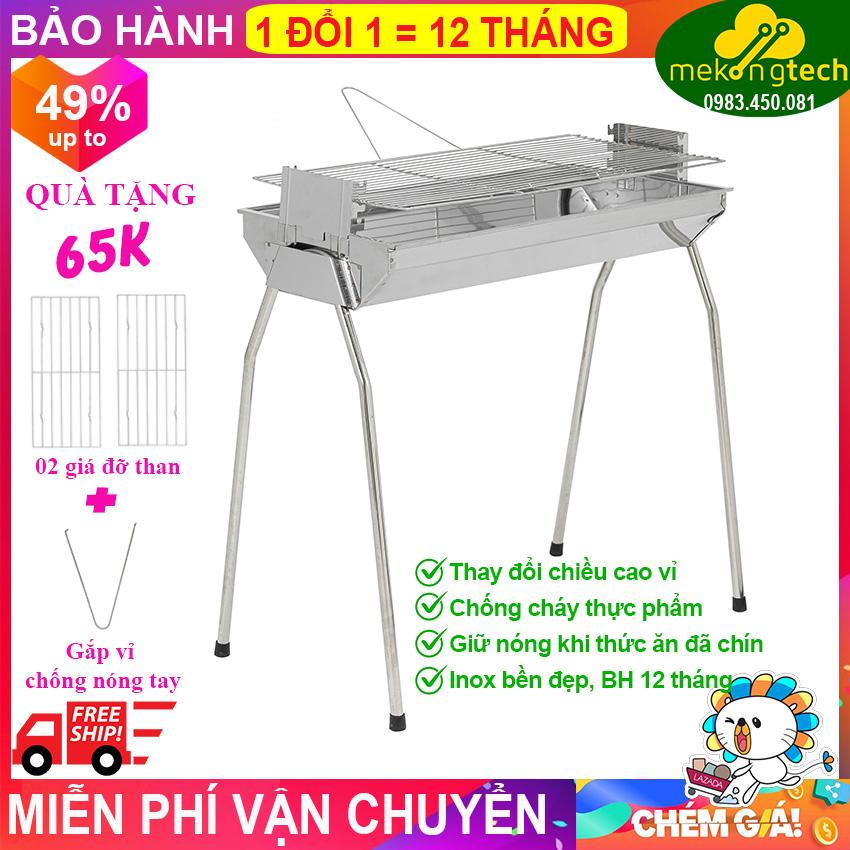 Bếp nướng than hoa TopV VCL thay đổi chiều cao vỉ Inox không gỉ sét chống cháy thực phẩm an toàn sức khỏe không cần quạt bếp nướng không khói bếp nướng ngoài trời bếp nướng than hoa vuông