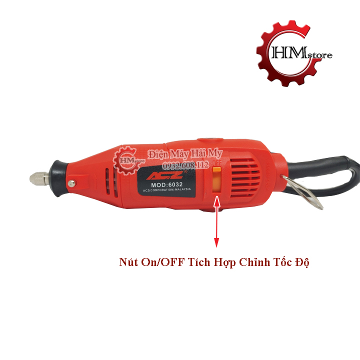 Máy mài khuôn thẳng 3mm ACZ 6032, công suất 180w - Máy mài khuôn cầm tay, máy khoan mini, máy cắt mini - Bảo hành 6 tháng - HẢI MY STORE