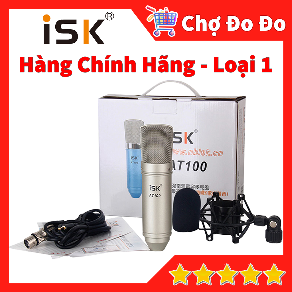 Micro thu âm ISK AT100 - Mic Livestream hát Karaoke chuyên nghiệp, Hàng Chính Hãng loại 1