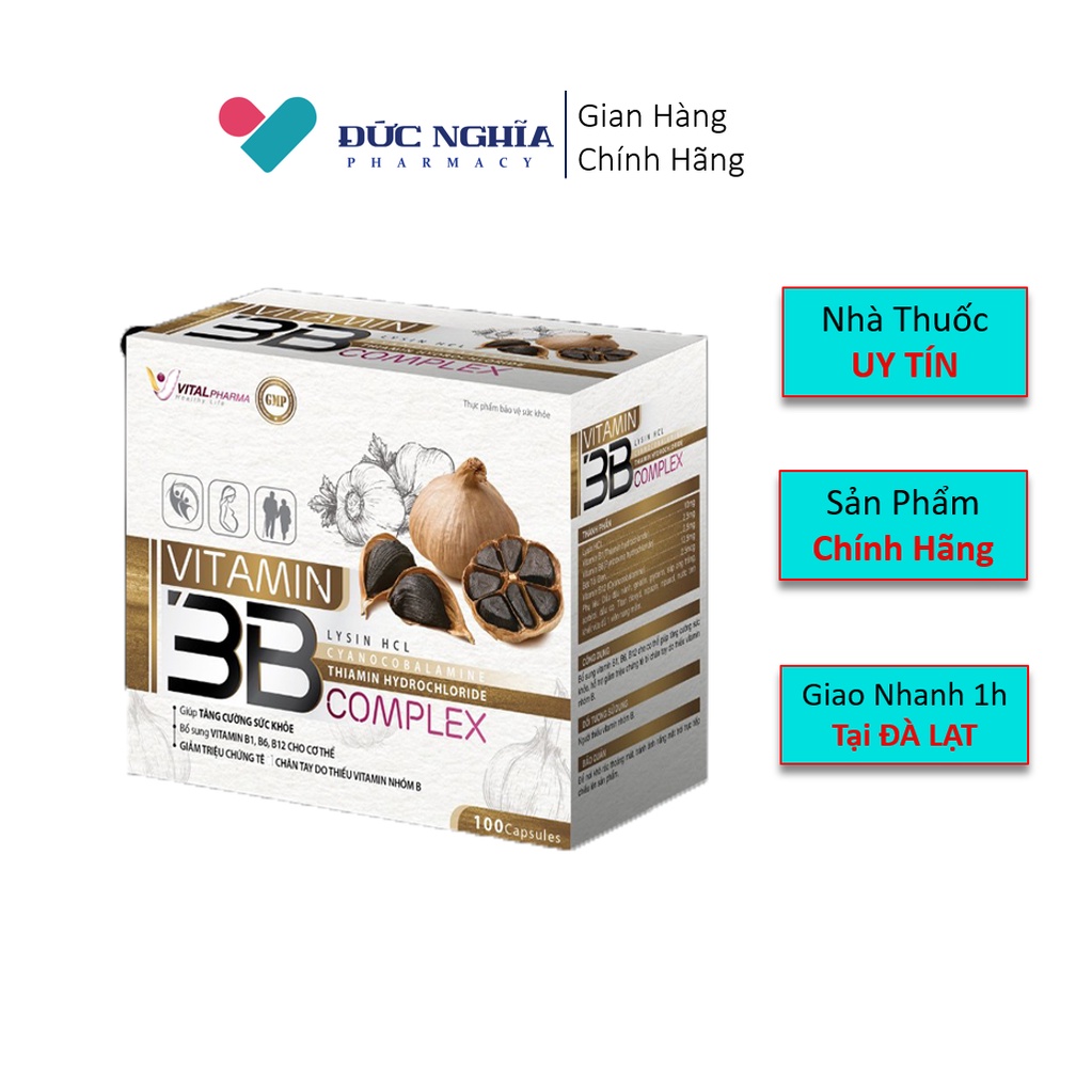 Viên uống bổ sung vitamin b1, b6, b12 vitamin 3b complex tỏi đen