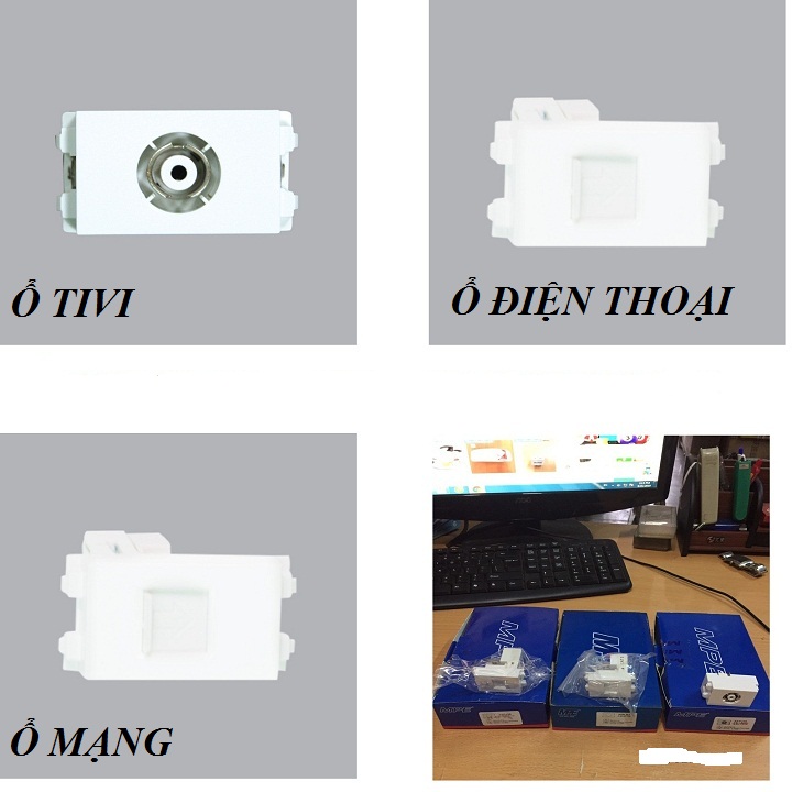 Ổ CẮM TIVI ÂM TƯỜNG MPE, Ổ MẠNG, Ổ ĐIỆN THOẠI, Ổ USB  SERI A60