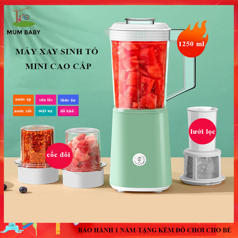 [Tặng Quà Cho Bé] Máy Xay Sinh Tố Mini Nanjiren, Máy Xay Thực Phẩm Đa Năng, 2 Cối kèm lưới lọc Tiện Lợi, Bảo Hành 12 Tháng, Lỗi Đổi Mới Trong 7 Ngày Đầu Nhận Hàng