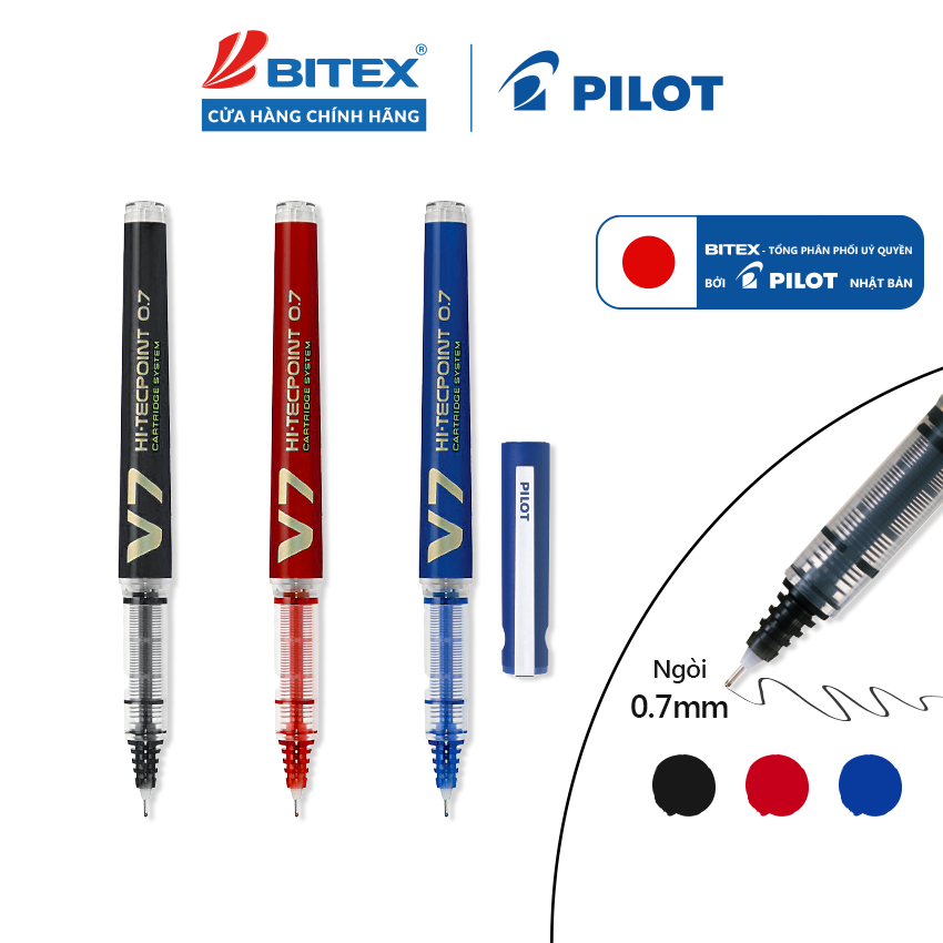 Bút mực nước pilot hi-tech v7 cartridge system bxc-v7-l-bgd