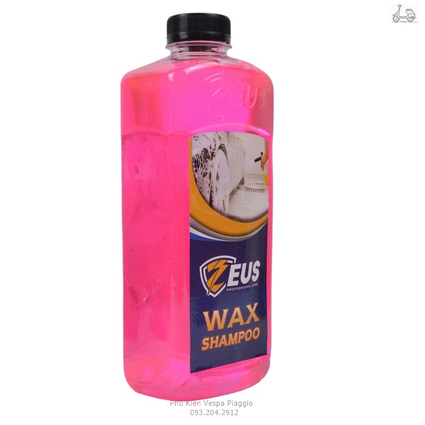 Dung dịch nước rửa xe zeus wax shampoo làm sạch bảo vệ màu sơn cho các dòng xe máy