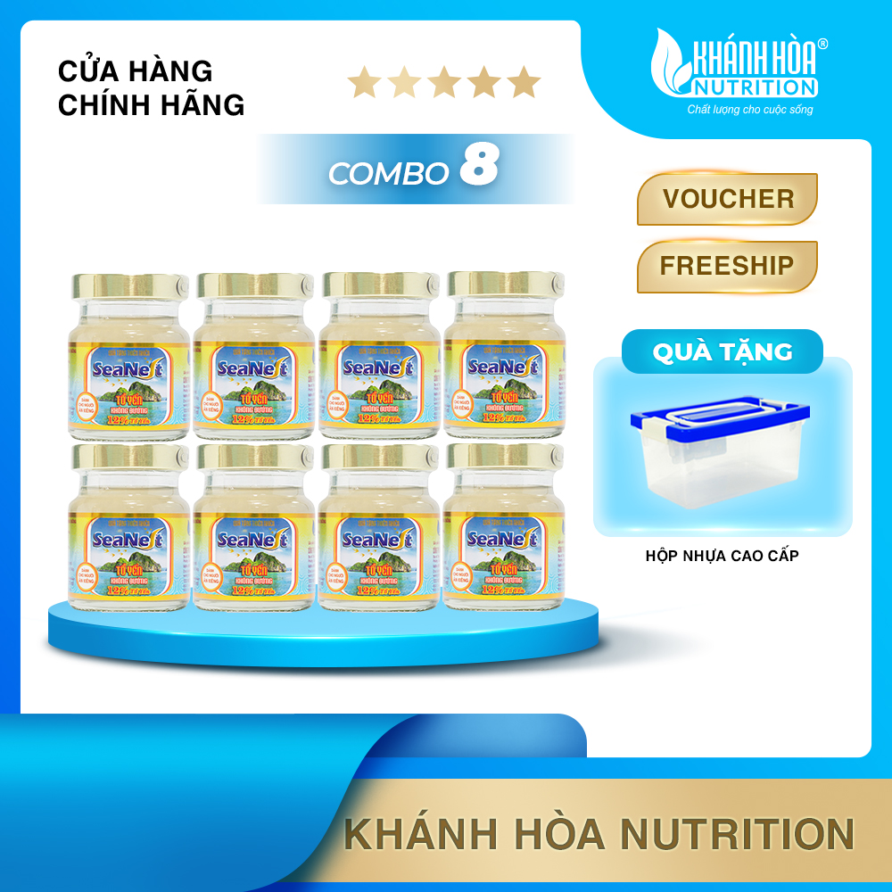 [TẶNG HỘP NHỰA] COMBO 8 Lọ  Yến Sào 12% Tổ Yến Không Đường SeaNest Dành Cho Người Ăn Kiêng - Khánh Hòa Nutrition - 8 Lọ x 70ml