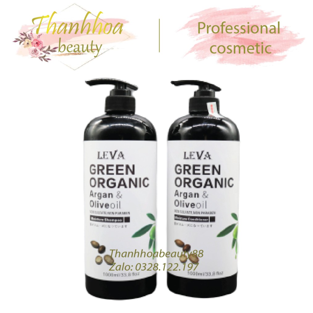 Cặp dầu gội dầu xả green organic 1000ml phục hồi tóc hương thơm nước hoa
