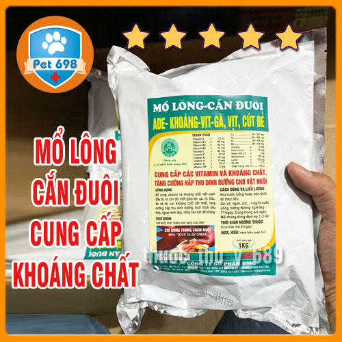 1kg mổ lông cắm đuôi ade-khoáng-vit-gà, vịt, ngan, cút đẻ cung cấp khoáng chất phòng chống mổ căn trên vật nuôi