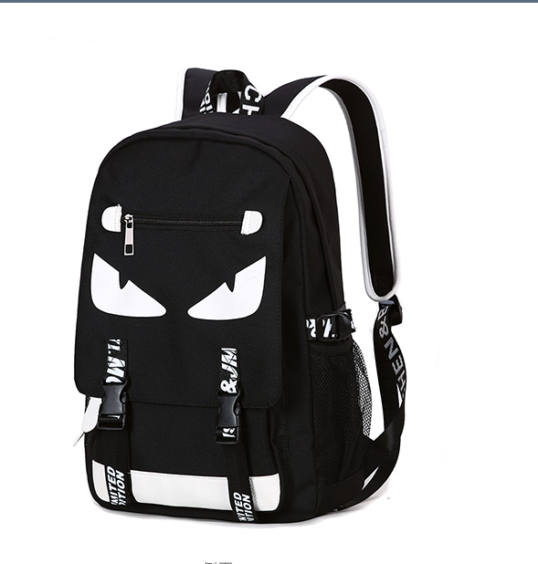 Balo nam dạ quang phát sáng hình Chú bé nghe nhạc, tặng kèm cáp sạc USB & khóa số chống trộm