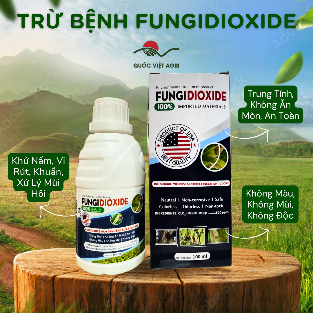 Thuốc trừ bệnh - fungidioxide - khử nấm vi-rút khuẩn - 100ml