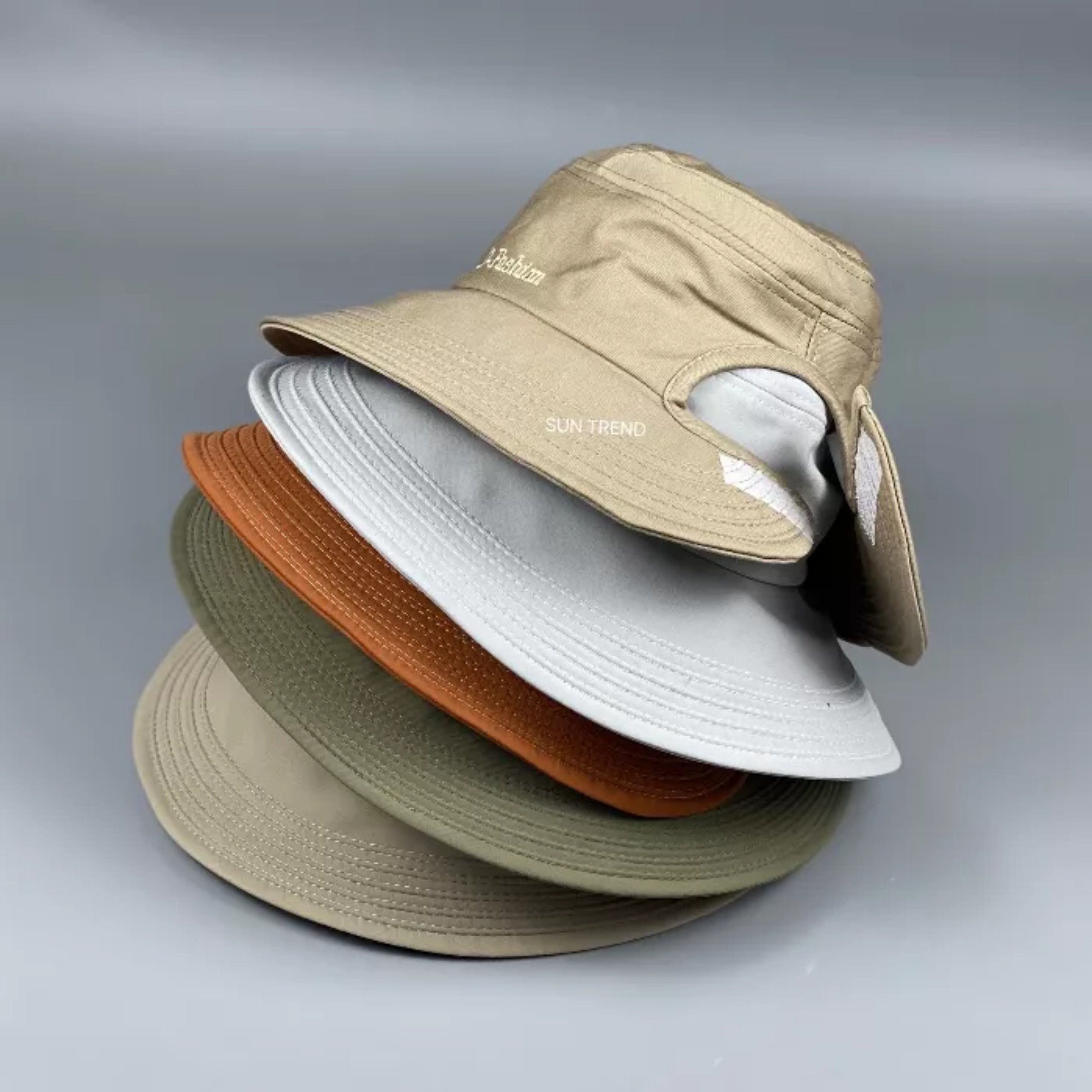 Nón nữ- nón bucket- Mũ rộng vành nữ- Nón nữa đầu rộng vành có khóa dán phía sau