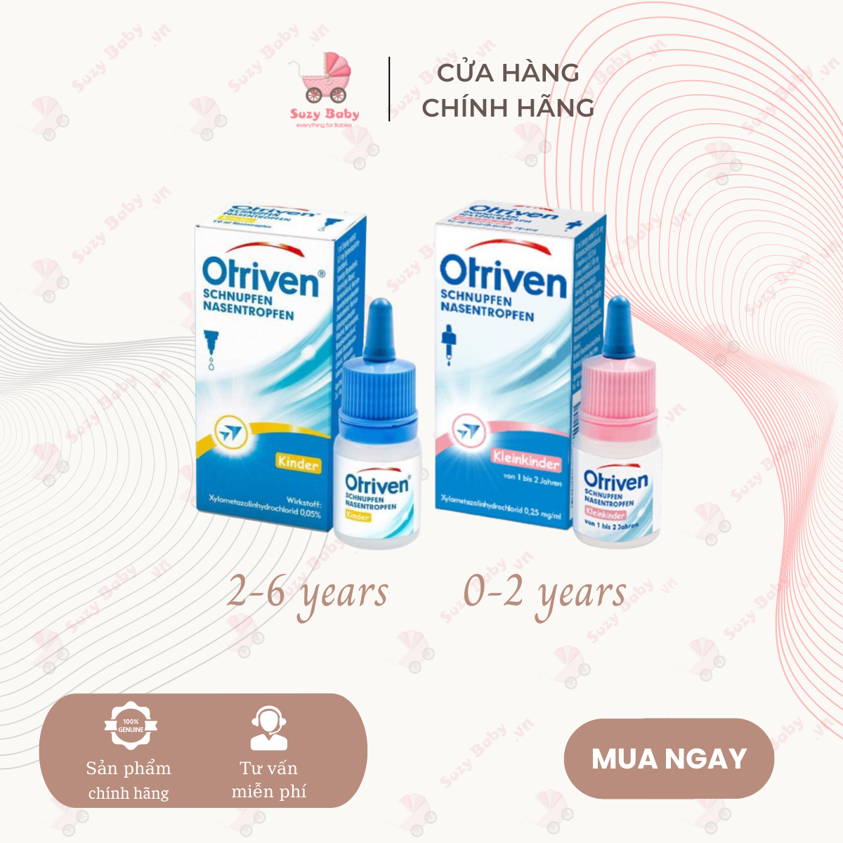 Nước nhỏ mũi otriven 0.05% và 0.025% lọ 10ml cho bé 0-6 tuổi