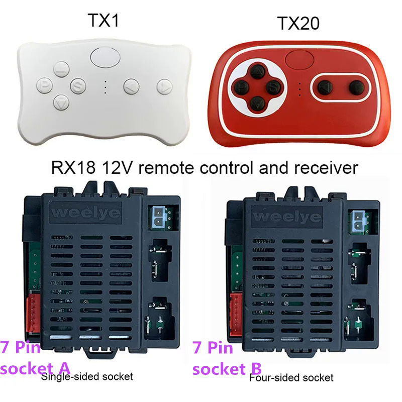 Weelye Rx18 12V Trẻ Em Powered Đi Xe Trên Xe 2.4G Bluetooth Điều Khiển Từ Xa Và Receiver Cho Trẻ Em Xe Điện Phụ Tùng Thay Thế