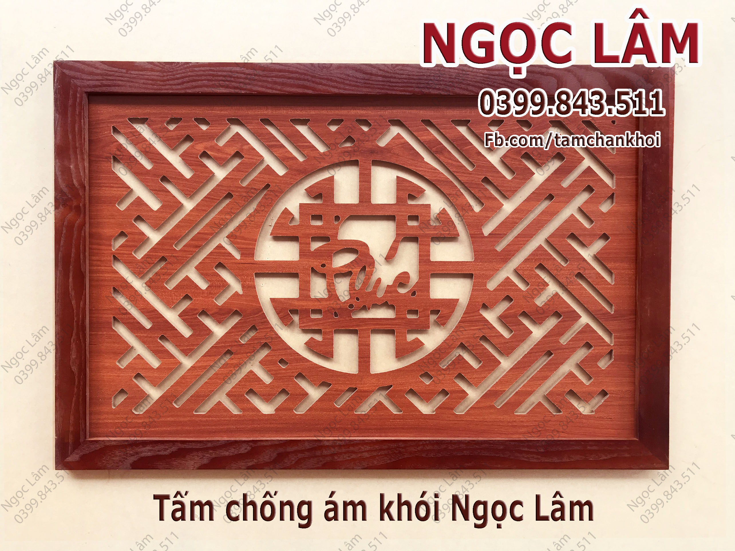 Tấm chống ám khói Ngọc Lâm 41x61 chữ Phúc