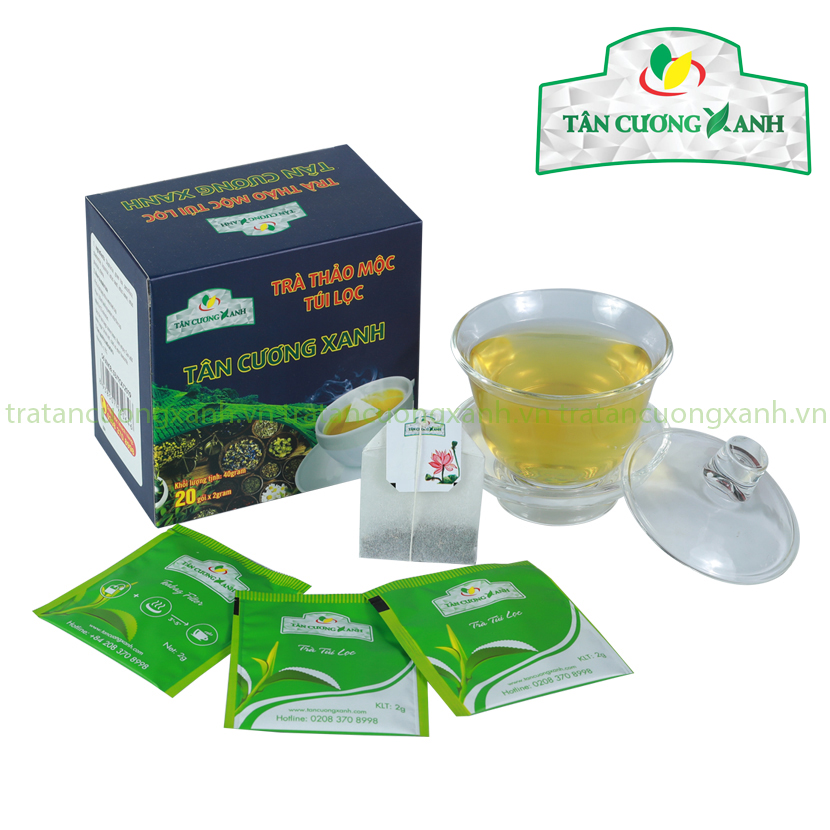 Trà túi lọc thảo mộc TÂN CƯƠNG XANH tăng cường sức đề kháng, giúp giấc ngủ ngon hơn