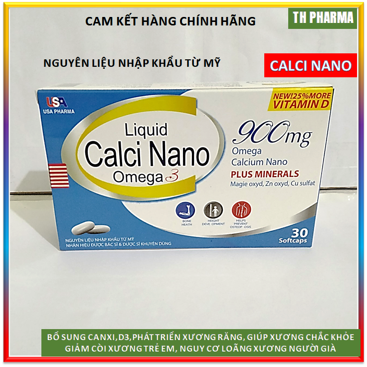 Viên uống liquid Calci Nano Omega 3 Hỗ trợ phát triển chiều cao