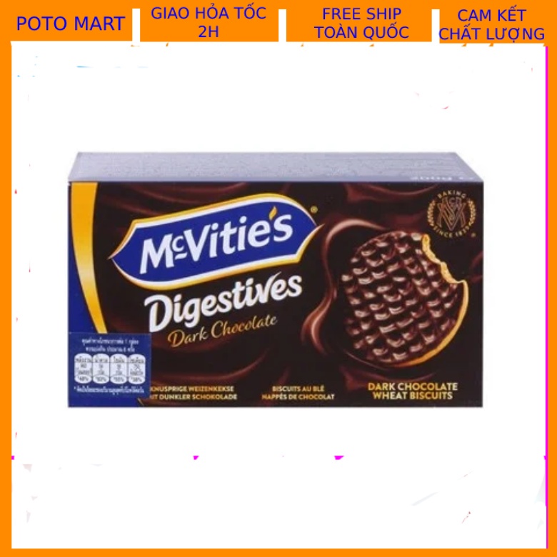 Bánh Quy Lúa Mì Nguyên Cám Sô Cô La Đen McVitie's Digestive dark chocolate 200g