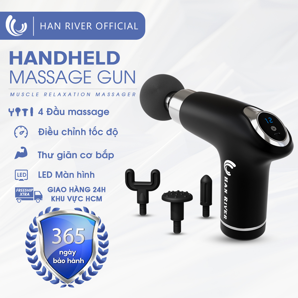 Han River shoulder neck massager 6 speeds portable massager USB Type-C charging port 4 PCs portable massager 12 months warranty