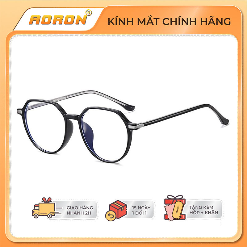 Kính giả cận, gọng kính cận nữ, gọng kính cận thời trang, mắt kính chống ánh sáng xanh ak052- aoron