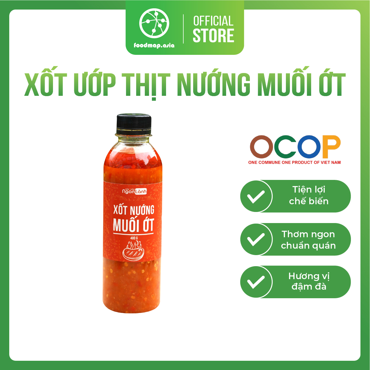 Xốt Ướp Thịt Nướng Vị Muối Ớt -Chai 400g - Đặc Sản Ngon Lành