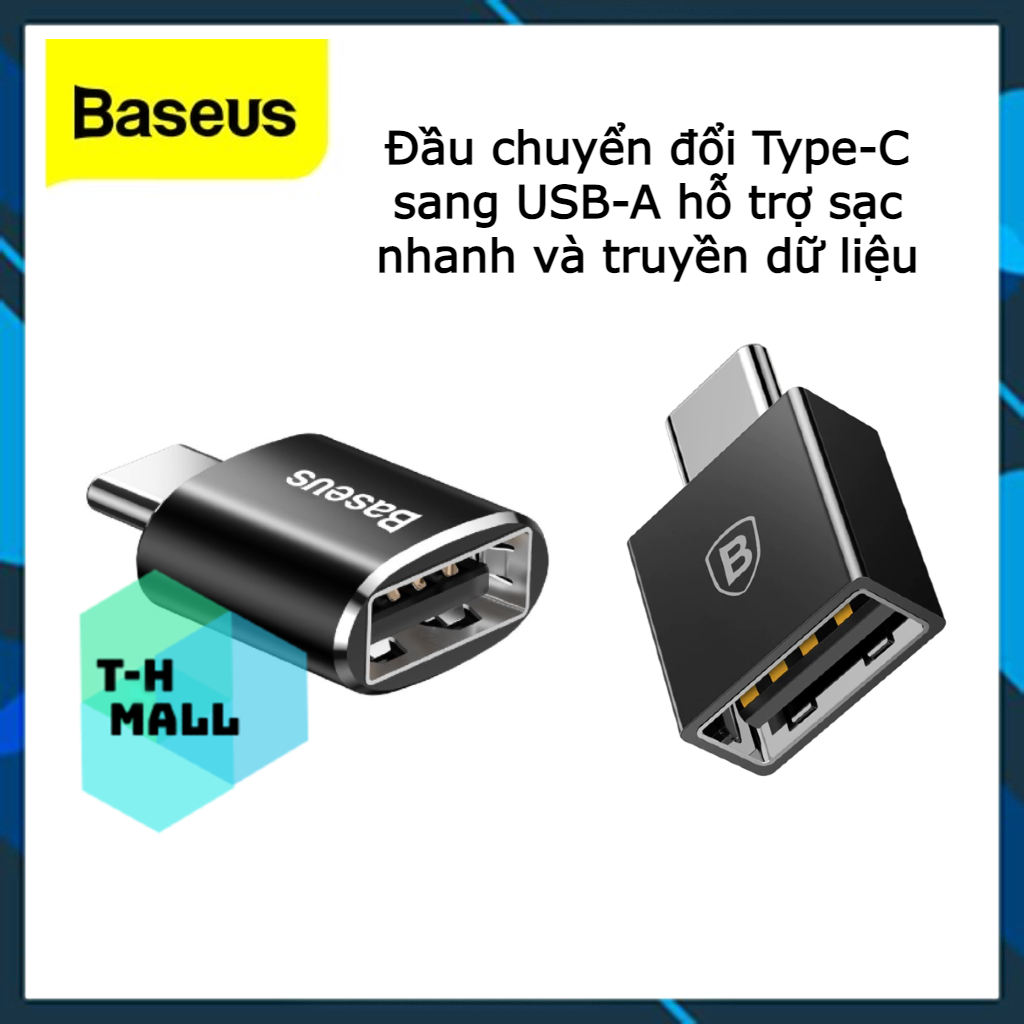 Đầu chuyển OTG USB Type C sang USB Full size Baseus (TYPE C Male to USB Female Cable Adapter Converter)