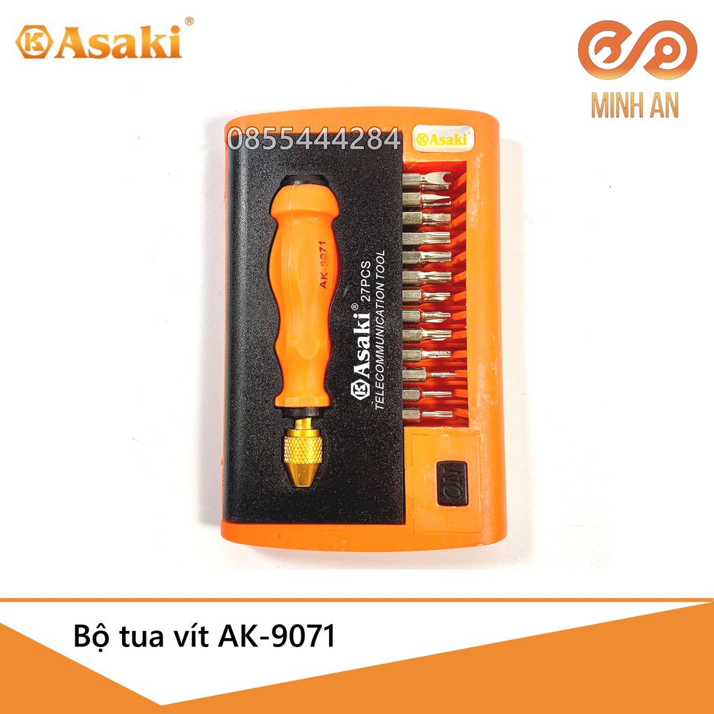 Bộ tua vít asaki ak-9071 kích thước nhỏ gọn, tiện lợi