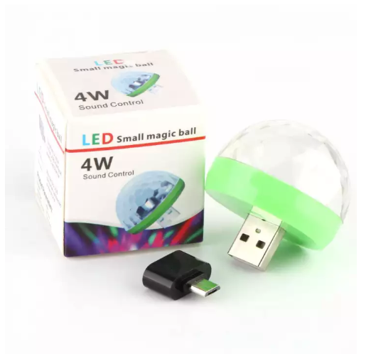 [HCM]Đèn Led small magic ball mini led nhiều màu sắc + Jack chuyển đổi Android
