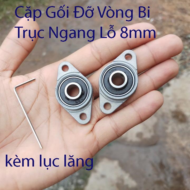 gối đỡ vòng bi trục ngang 8mm - 2 cái