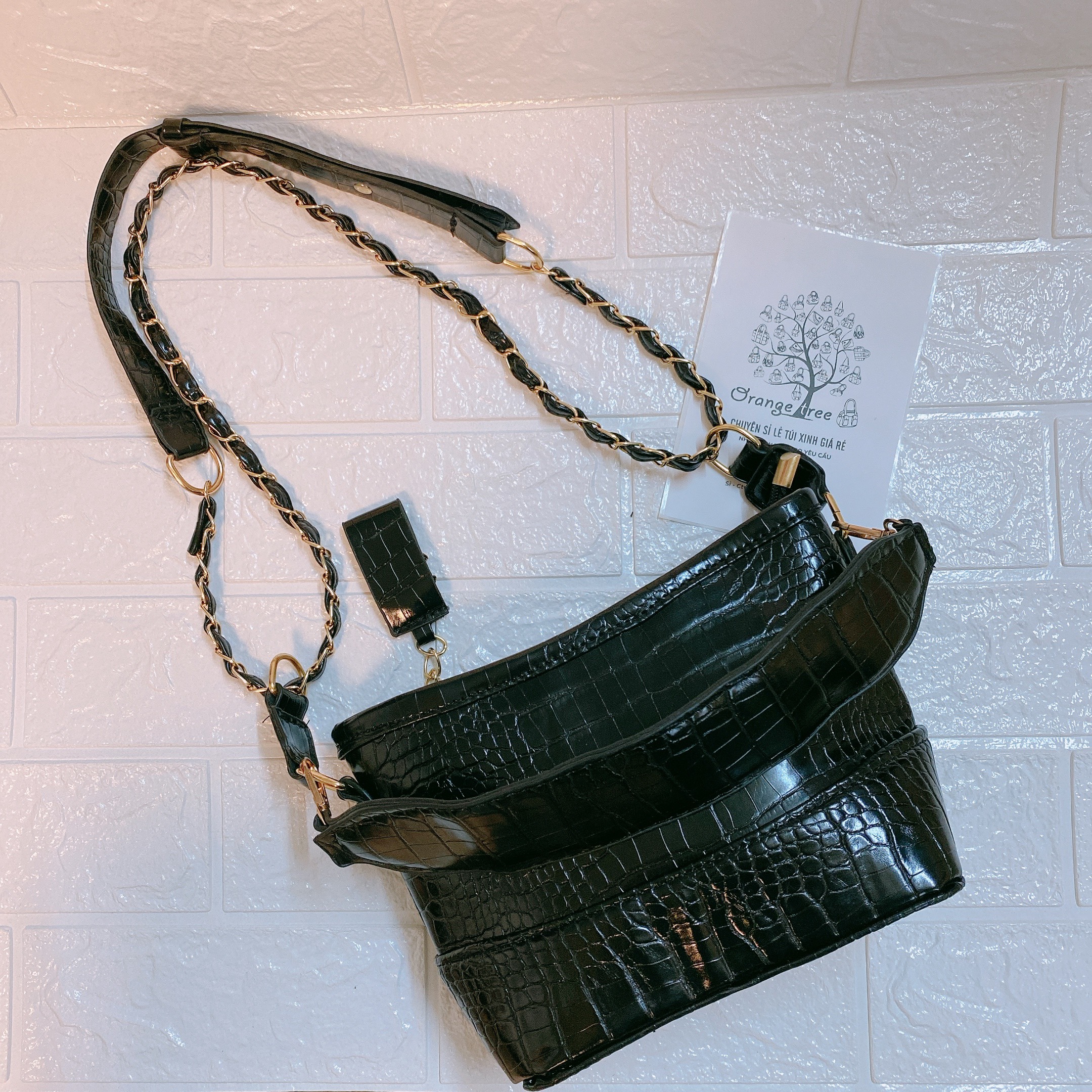 Túi Hobo vân rắn da bóng cực sang T8