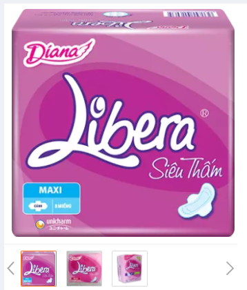 Combo 6 gói băng vệ sinh Diana Libera siêu thấm siêu mỏng  8 miếng (8 miếng/gói -23 cm)
