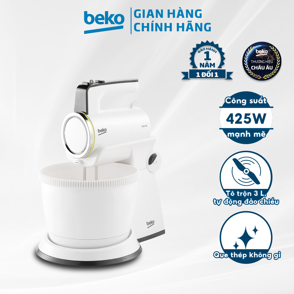 Máy Đánh Trứng Để Bàn BEKO 425W Với 4 Chế Độ Và Chế Độ Turbo
