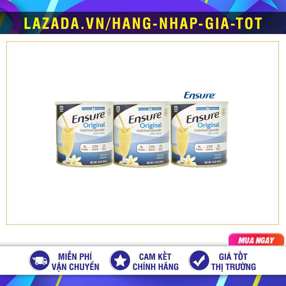 [MẪU MỚI DATE 11.2025]LỐC 3 HỘP SỮA BỘT ENSURE CỦA MỸ® ORIGINAL NUTRITION POWER 400G