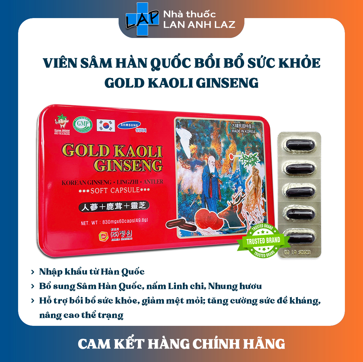 Gold kaoli ginseng - viên nhân sâm hàn quốc.
