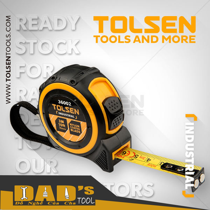 [HCM]THƯỚC CUỘN THÉP (CÔNG NGHỆP) 3/5/8/10m TOLSEN 36002/04/05/06
